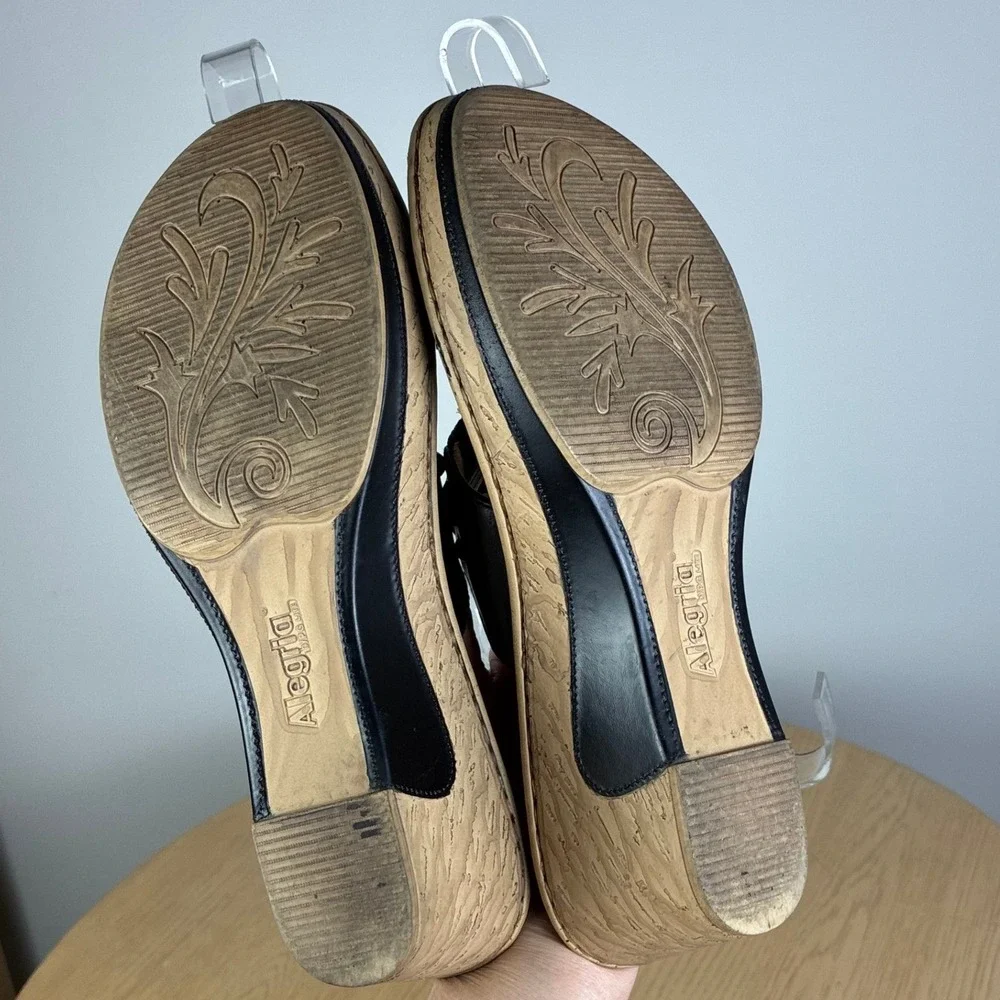 Alegria Lana Woven Wedge Slide Sandals Women's EU 38 US 8 Summer Comfort Boho